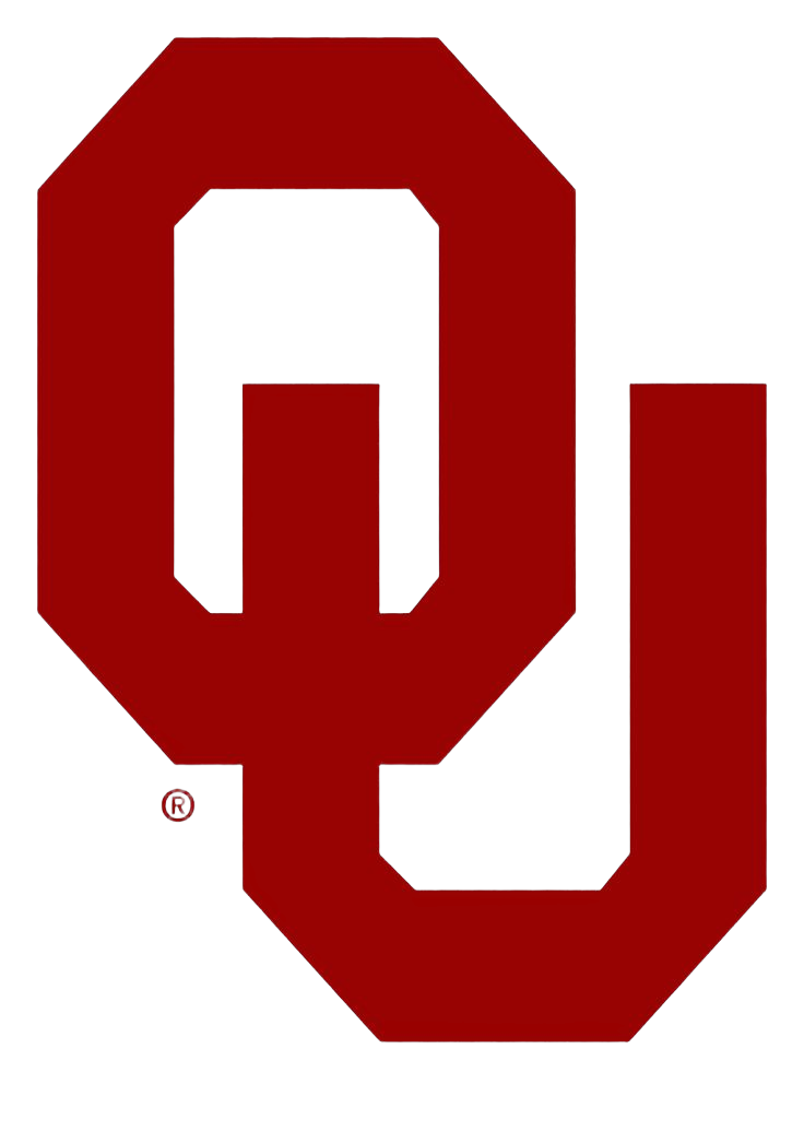 Remove the background from this image, keeping only the University of Oklahoma "OU" logo mark in dark red/crimson color.